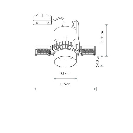 Lampa spot podtynkowa Mono Slide Trimless biały / czarny Nowodvorski
