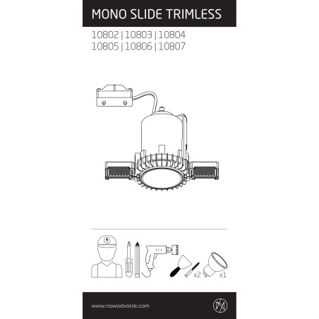 Lampa spot podtynkowa Mono Slide Trimless biały / czarny Nowodvorski