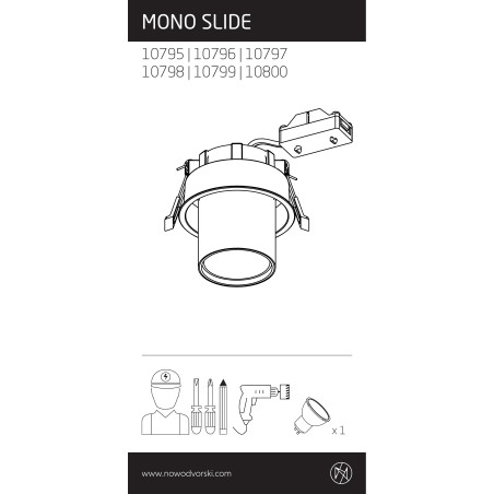 Lampa spot podtynkowa Mono Slide biała Nowodvorski