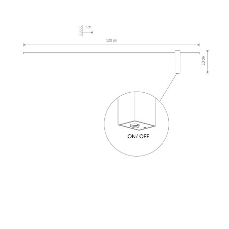 Kinkiet podłużny minimalistyczny Motive LED 4000K 120cm czarny Nowodvorski