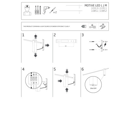 Kinkiet podłużny minimalistyczny Motive LED 4000K 120cm czarny Nowodvorski