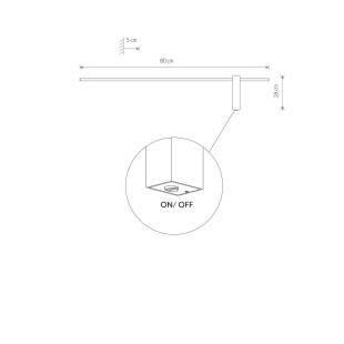 Kinkiet podłużny minimalistyczny Motive LED 4000K 80cm czarny Nowodvorski