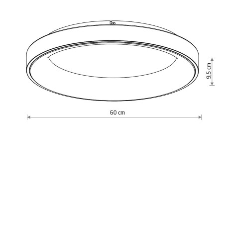 Plafon okrągły modern Nikki 60cm LED 60W 4000K czarny Nowodvorski