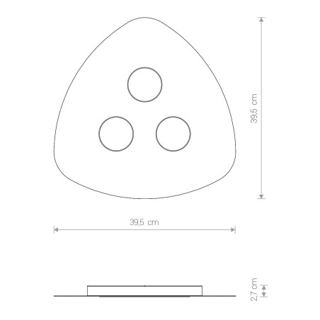 Plafon o organicznym kształcie Organic III 39,5cm biały Nowodvorski
