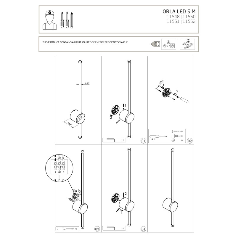 Kinkiet pionowy / poziomy minimalistyczny Orla 65cm LED 3000K czarny Nowodvorski