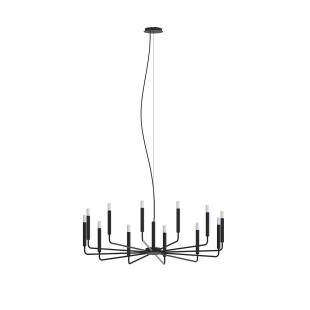 Żyrandol metalowy wiszący Orto B XII 103cm czarny Nowodvorski