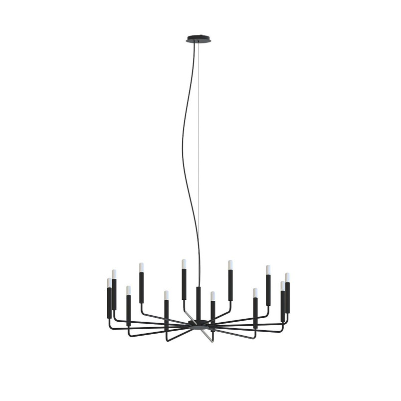 Żyrandol metalowy wiszący Orto B XII 103cm czarny Nowodvorski