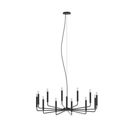 Żyrandol metalowy wiszący Orto B XII 103cm czarny Nowodvorski