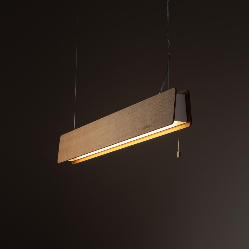 Lampa wisząca dębowa z włącznikiem sznurkowym Oslo 98cm Nowodvorski