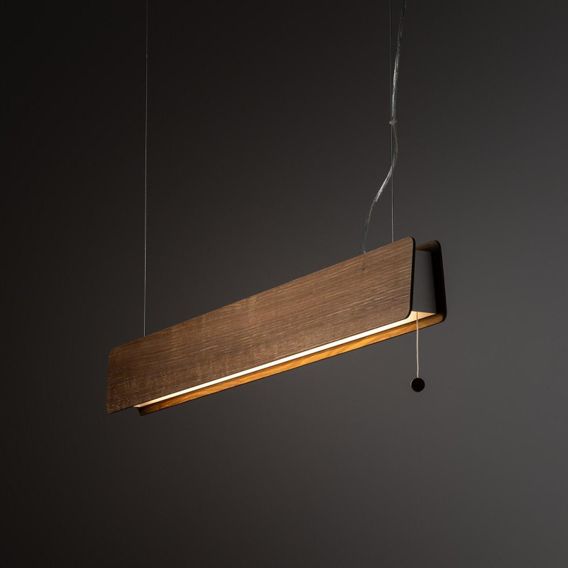 Lampa wisząca dębowa z włącznikiem sznurkowym Oslo 98cm dąb dymiony Nowodvorski
