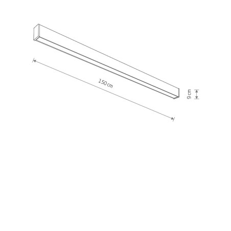 Plafon podłużny do łazienki Outline LED 300K 150x9cm czarny Nowodvorski