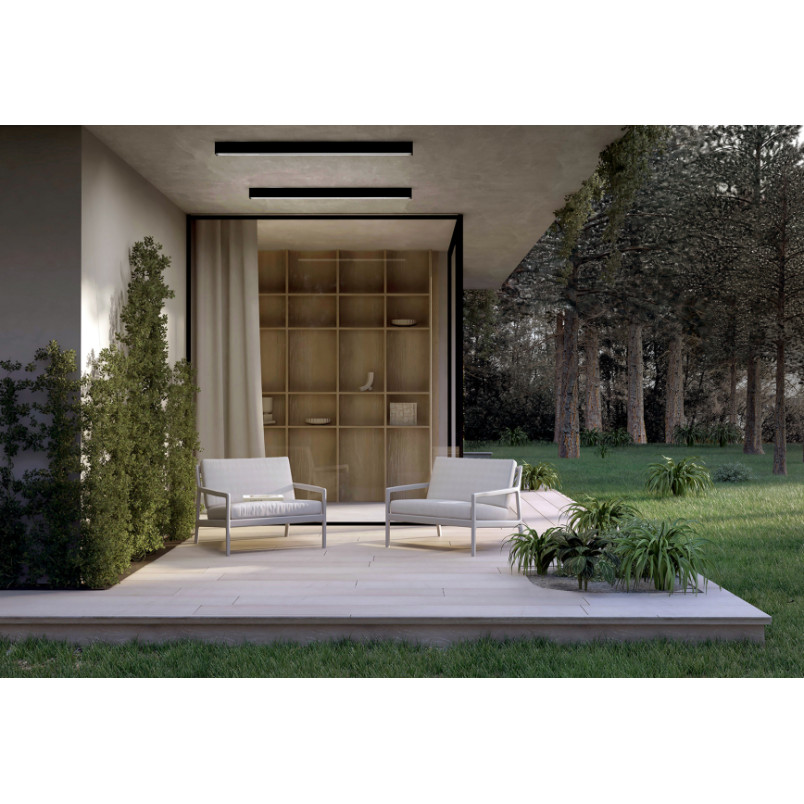 Plafon podłużny do łazienki Outline LED 300K 150x9cm czarny Nowodvorski