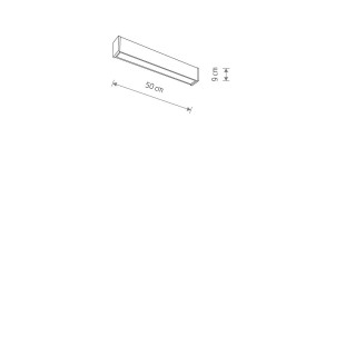 Plafon podłużny do łazienki Outline LED 300K 50x9cm czarny Nowodvorski
