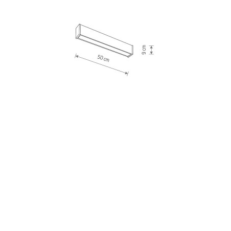 Plafon podłużny do łazienki Outline LED 300K 50x9cm czarny Nowodvorski