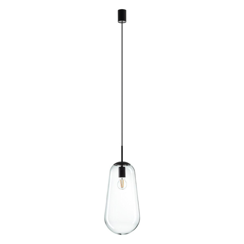 Lampa wisząca szklana Pear L 22cm przezroczysty / czarny Nowodvorski