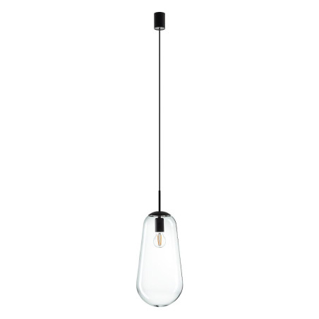 Lampa wisząca szklana Pear L 22cm przezroczysty / czarny Nowodvorski