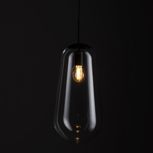 Lampa wisząca szklana Pear L 22cm przezroczysty / czarny Nowodvorski