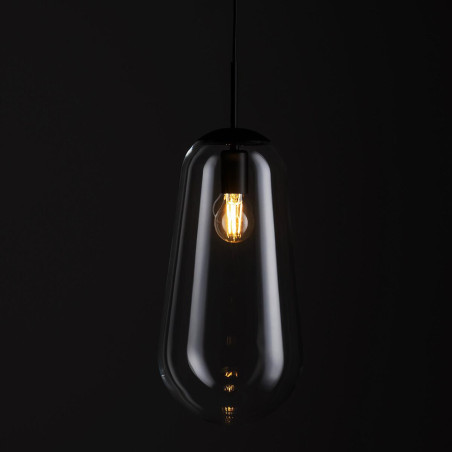 Lampa wisząca szklana Pear L 22cm przezroczysty / czarny Nowodvorski