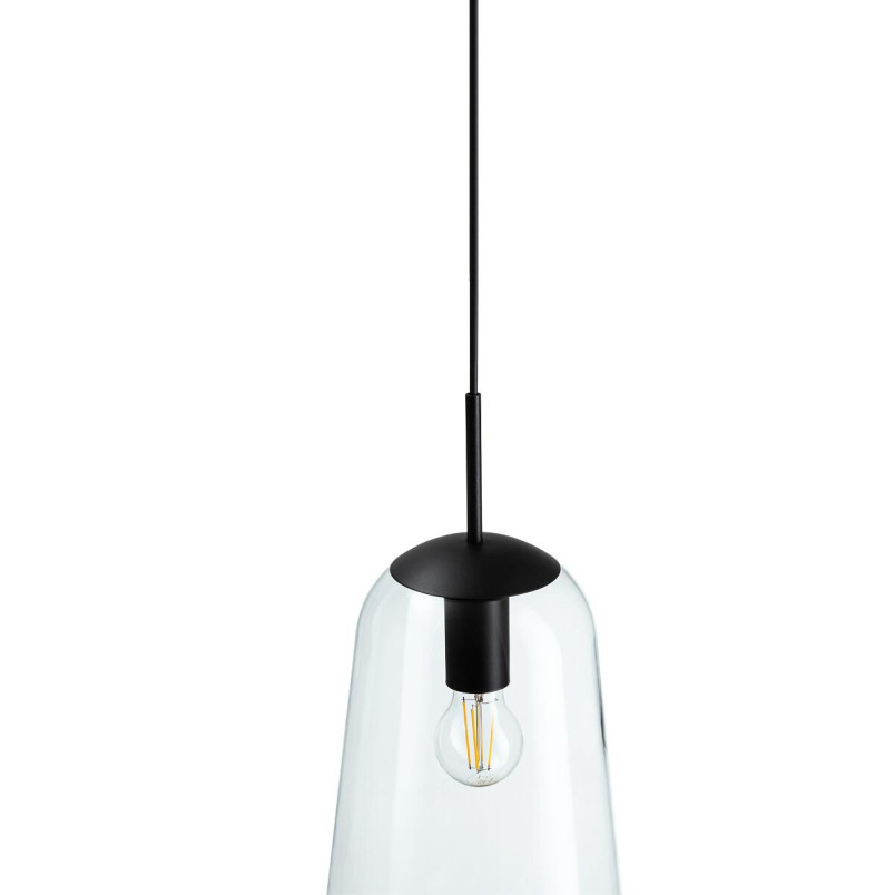 Lampa wisząca szklana Pear L 22cm przezroczysty / czarny Nowodvorski