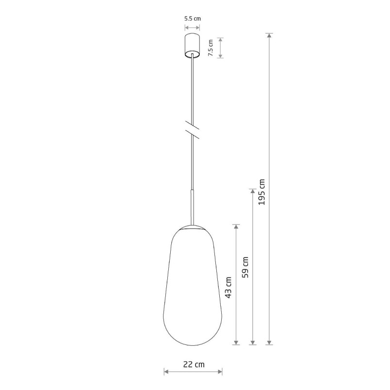 Lampa wisząca szklana Pear L 22cm przezroczysty / czarny Nowodvorski