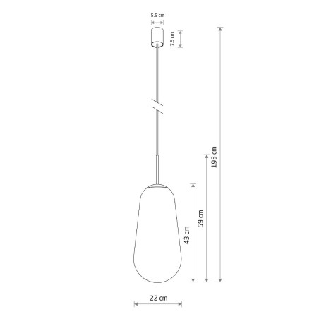 Lampa wisząca szklana Pear L 22cm przezroczysty / czarny Nowodvorski