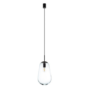 Lampa wisząca szklana Pear M 22cm przezroczysty / czarny Nowodvorski