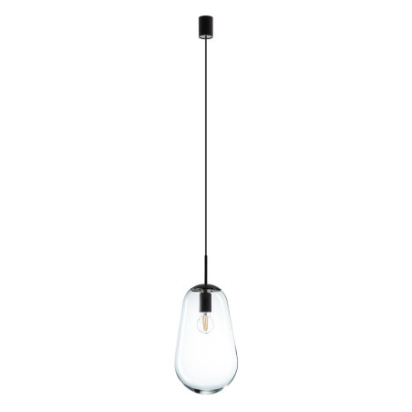 Lampa wisząca szklana Pear M 22cm przezroczysty / czarny Nowodvorski