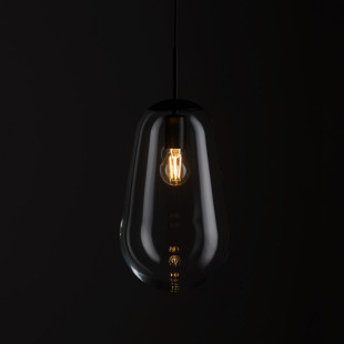 Lampa wisząca szklana Pear M 22cm przezroczysty / czarny Nowodvorski