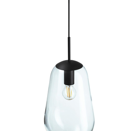 Lampa wisząca szklana Pear M 22cm przezroczysty / czarny Nowodvorski