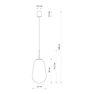 Lampa wisząca szklana Pear M 22cm przezroczysty / czarny Nowodvorski