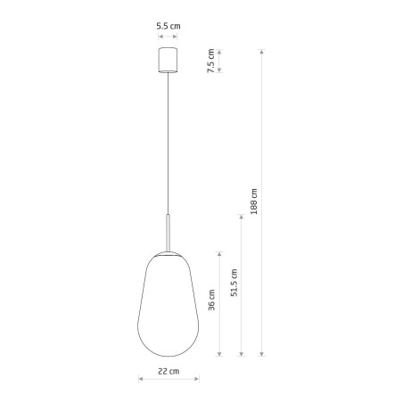 Lampa wisząca szklana Pear M 22cm przezroczysty / czarny Nowodvorski