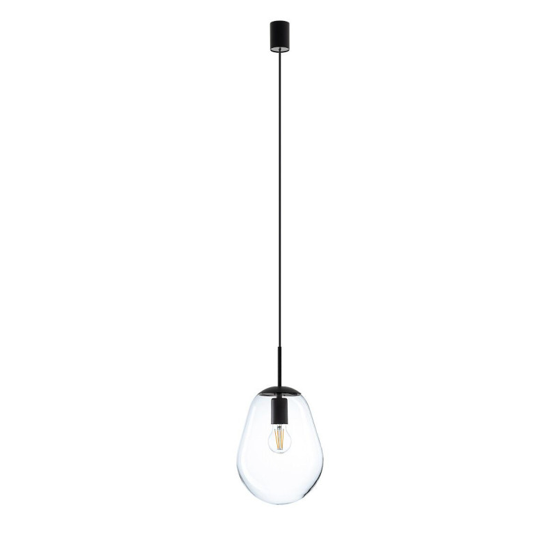 Lampa wisząca szklana Pear S 22cm przezroczysty / czarny Nowodvorski