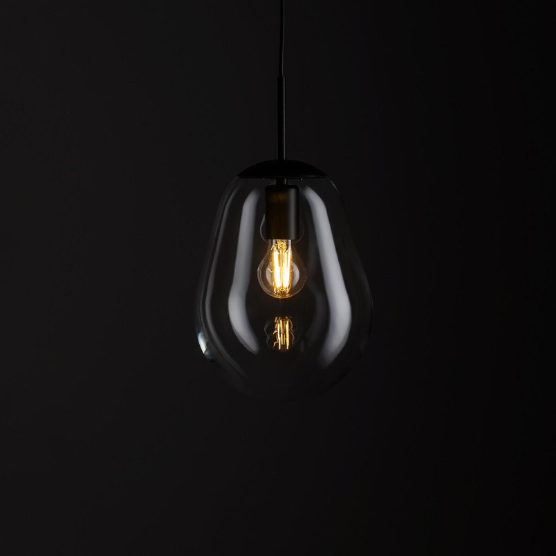 Lampa wisząca szklana Pear S 22cm przezroczysty / czarny Nowodvorski