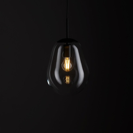 Lampa wisząca szklana Pear S 22cm przezroczysty / czarny Nowodvorski