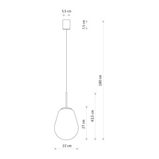 Lampa wisząca szklana Pear S 22cm przezroczysty / czarny Nowodvorski
