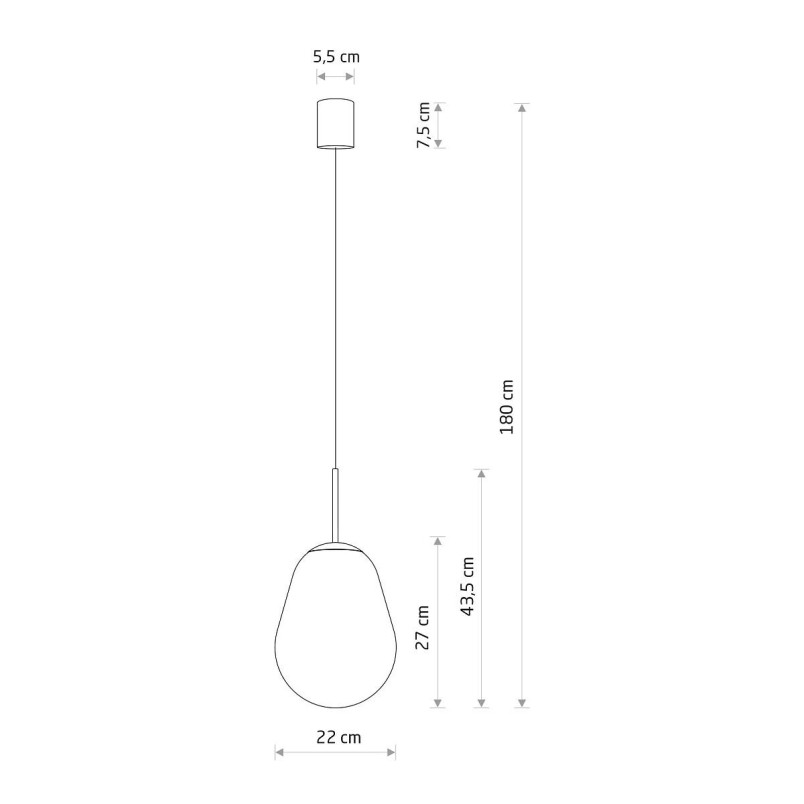 Lampa wisząca szklana Pear S 22cm przezroczysty / czarny Nowodvorski