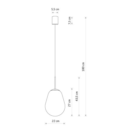 Lampa wisząca szklana Pear S 22cm przezroczysty / czarny Nowodvorski