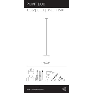 Lampa wisząca tuba Point Duo 13cm szaro-czarna Nowodvorski