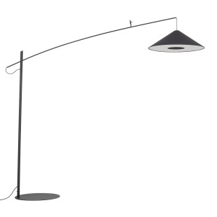 Lampa podłogowa z abażurem na wysięgniku Poise A czarna Nowodvorski