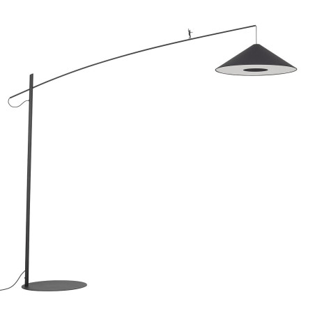 Lampa podłogowa z abażurem na wysięgniku Poise A czarna Nowodvorski