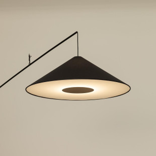 Lampa podłogowa z abażurem na wysięgniku Poise A czarna Nowodvorski
