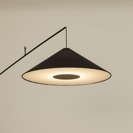 Lampa podłogowa z abażurem na wysięgniku Poise A czarna Nowodvorski