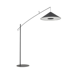 Lampa podłogowa z abażurem na wysięgniku Poise A czarna Nowodvorski
