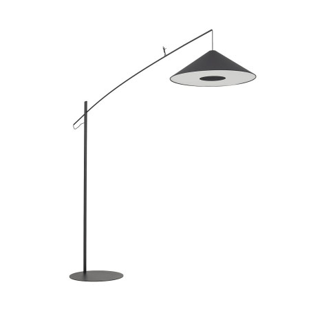Lampa podłogowa z abażurem na wysięgniku Poise A czarna Nowodvorski