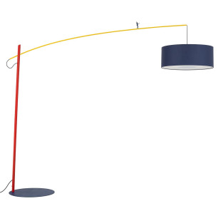 Lampa podłogowa z abażurem na wysięgniku Poise B granatowy / żółty / czerwony Nowodvorski