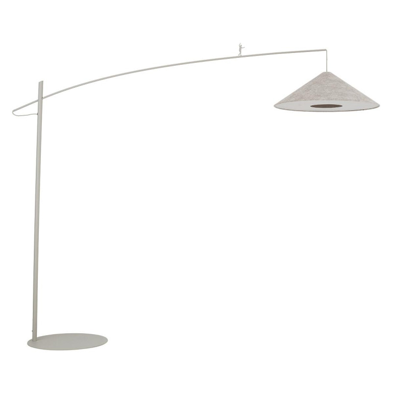 Lampa podłogowa z abażurem na wysięgniku Poise A beżowa Nowodvorski