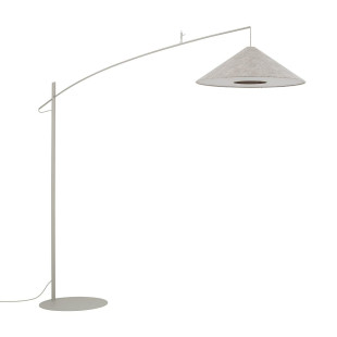 Lampa podłogowa z abażurem na wysięgniku Poise A beżowa Nowodvorski