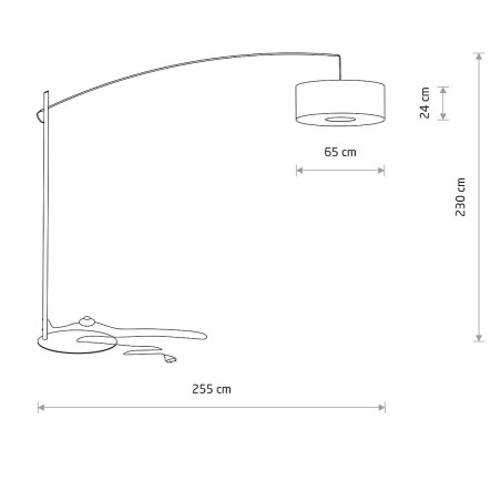 Lampa podłogowa z abażurem na wysięgniku Poise B beżowa Nowodvorski