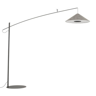 Lampa podłogowa z abażurem na wysięgniku Poise A szara Nowodvorski