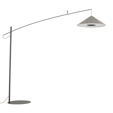 Lampa podłogowa z abażurem na wysięgniku Poise A szara Nowodvorski